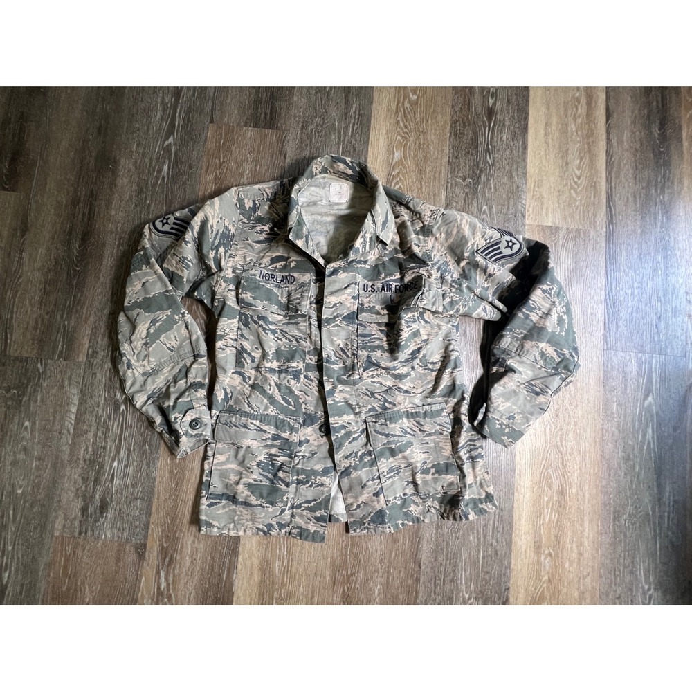 US Air Force ABU Camouflage Utility Jacket Mens 40R Green Digital‎ Tiger Stripe
